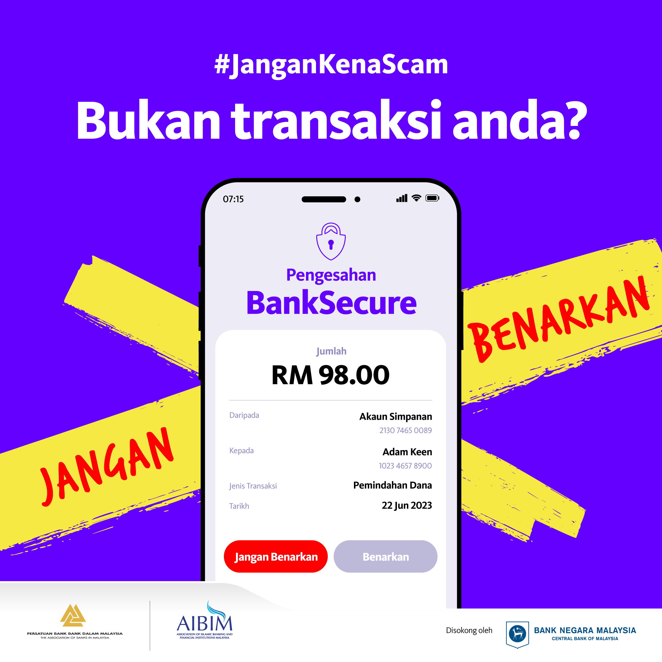 Image for #JanganKenaScam: Bukan transaksi anda?