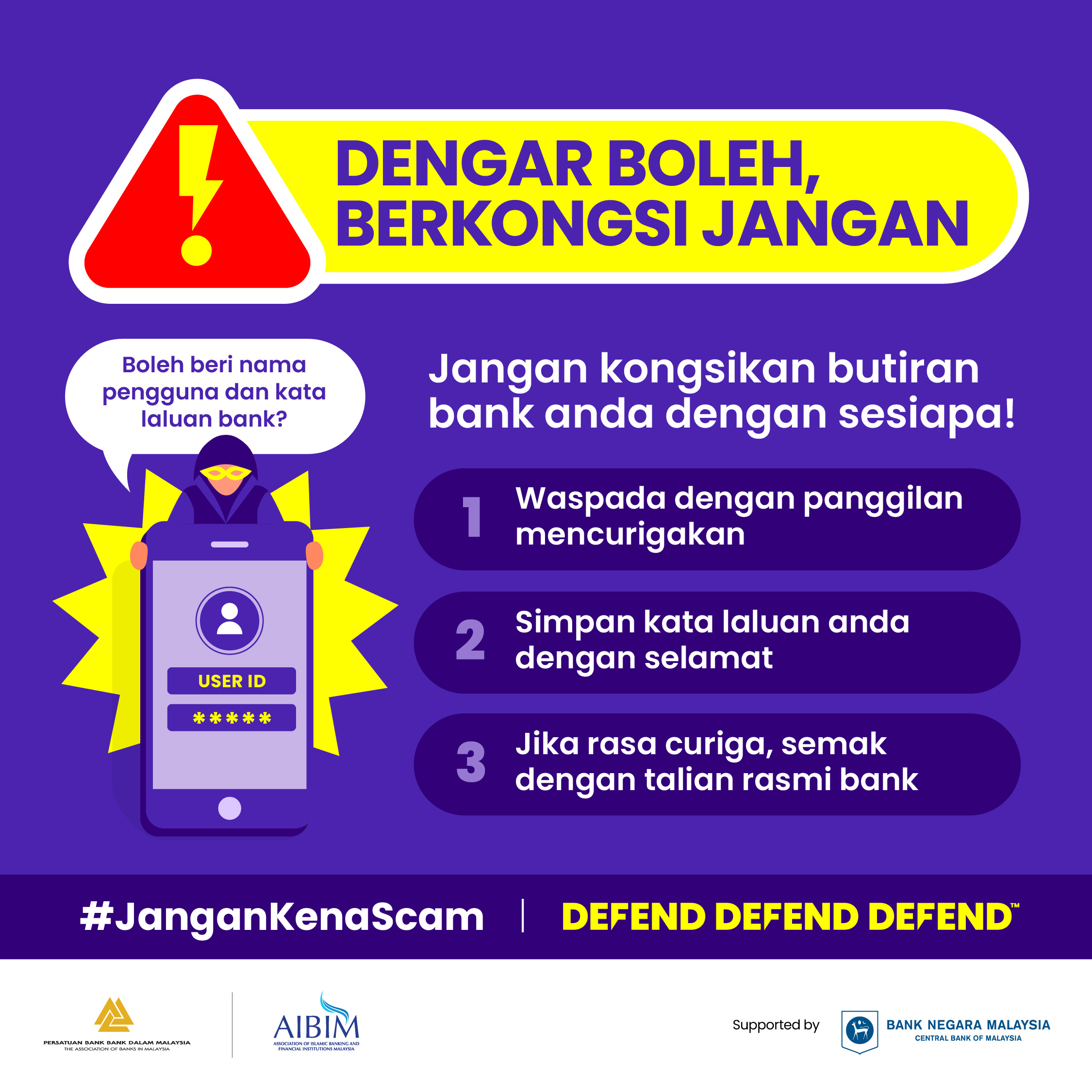 Image for #JanganKenaScam: DENGAR BOLEH, BERKONGSI JANGAN