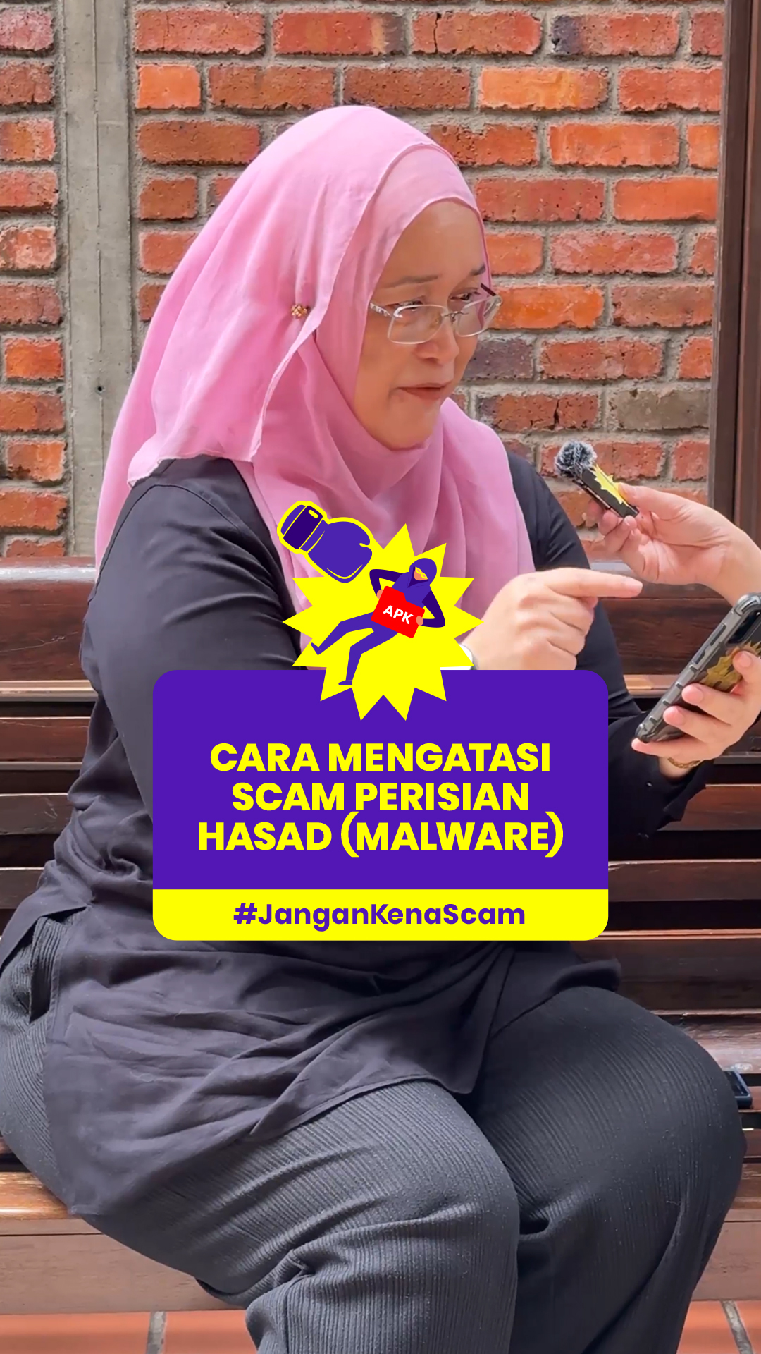 Image for #JanganKenaScam: Jangan klik pada pautan fail .APK atau benarkan aplikasi untuk mengawal peranti anda.