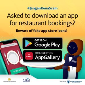 image-#JanganKenaScam: Asked to download an app for restaurant bookings? Beware of fake app store icons!