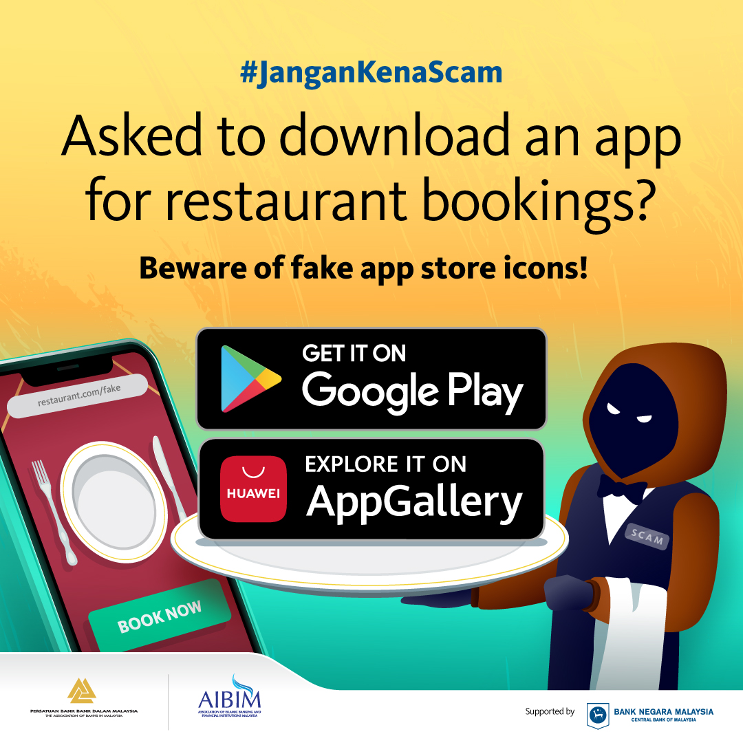 Image for #JanganKenaScam: Asked to download an app for restaurant bookings?
