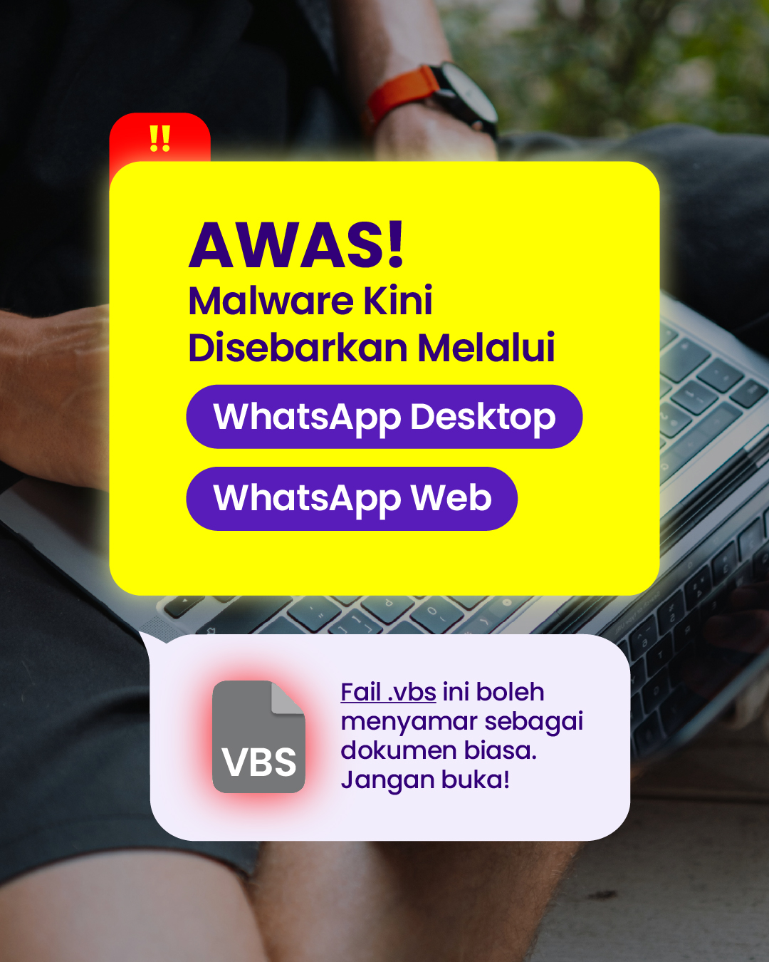 Image for #JanganKenaScam: Terima fail .vbs di WhatsApp? Jangan buka